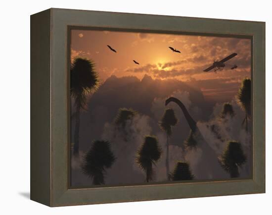 A Secret Lost World Where Time Stands Still and Dinosaurs Roam Freely-Stocktrek Images-Framed Premier Image Canvas