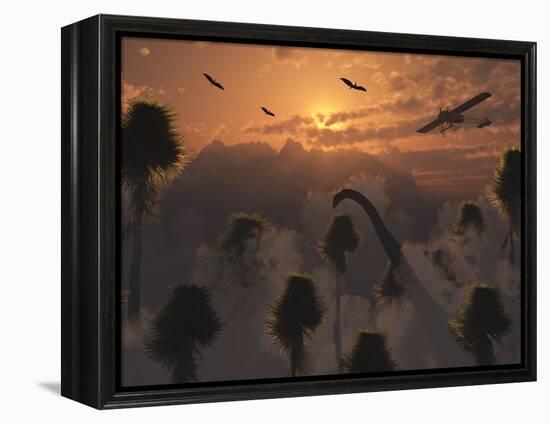 A Secret Lost World Where Time Stands Still and Dinosaurs Roam Freely-Stocktrek Images-Framed Premier Image Canvas