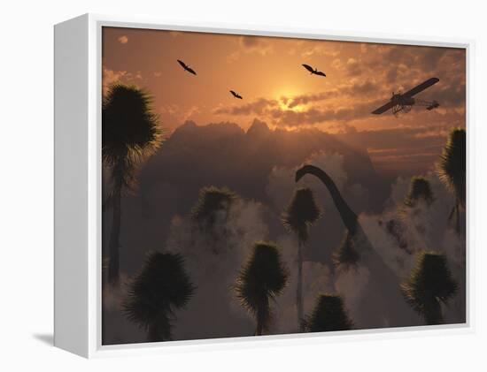 A Secret Lost World Where Time Stands Still and Dinosaurs Roam Freely-Stocktrek Images-Framed Premier Image Canvas