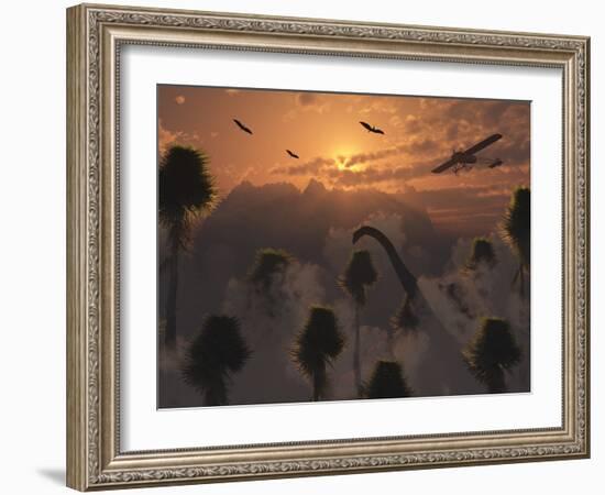 A Secret Lost World Where Time Stands Still and Dinosaurs Roam Freely-Stocktrek Images-Framed Photographic Print