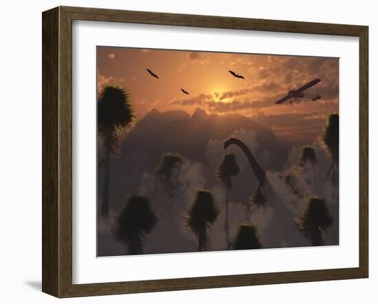 A Secret Lost World Where Time Stands Still and Dinosaurs Roam Freely-Stocktrek Images-Framed Photographic Print