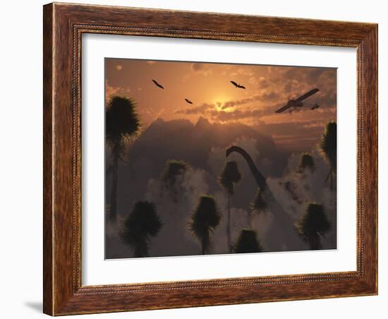 A Secret Lost World Where Time Stands Still and Dinosaurs Roam Freely-Stocktrek Images-Framed Photographic Print