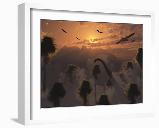 A Secret Lost World Where Time Stands Still and Dinosaurs Roam Freely-Stocktrek Images-Framed Photographic Print