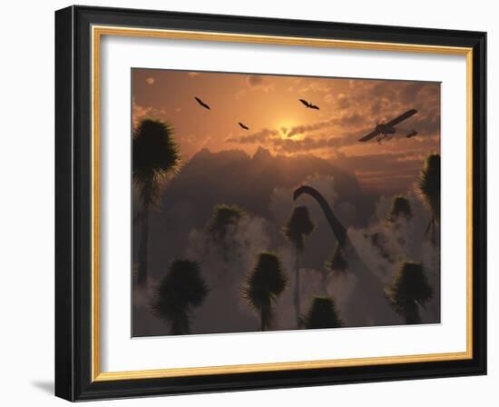 A Secret Lost World Where Time Stands Still and Dinosaurs Roam Freely-Stocktrek Images-Framed Photographic Print