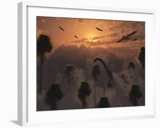 A Secret Lost World Where Time Stands Still and Dinosaurs Roam Freely-Stocktrek Images-Framed Photographic Print