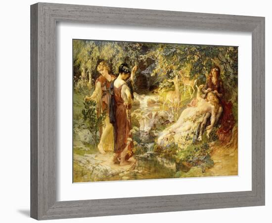 A Secret Wood (Un Bois Secret). 1900-Frederick Arthur Bridgman-Framed Giclee Print