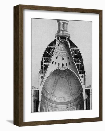 'A sectional drawing of Sir Christopher Wren's great dome', c1934-Unknown-Framed Giclee Print