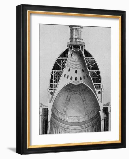 'A sectional drawing of Sir Christopher Wren's great dome', c1934-Unknown-Framed Giclee Print