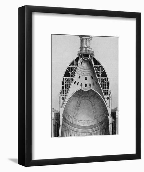 'A sectional drawing of Sir Christopher Wren's great dome', c1934-Unknown-Framed Giclee Print