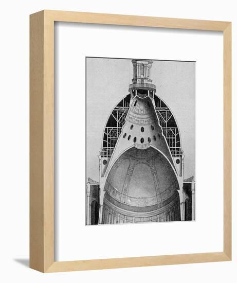 'A sectional drawing of Sir Christopher Wren's great dome', c1934-Unknown-Framed Giclee Print