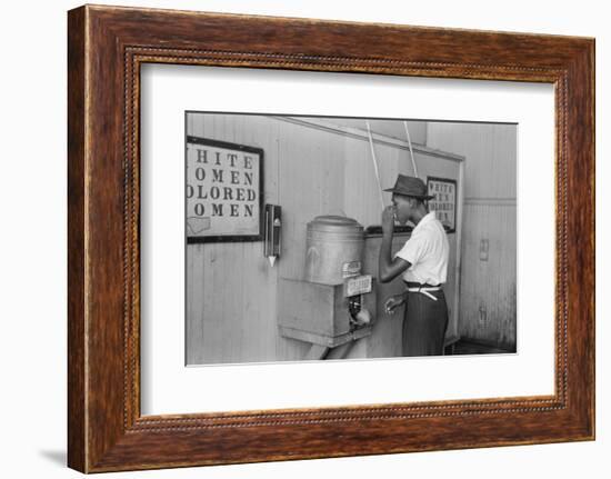 A segregated water fountain at Oklahoma City, 1939-Russell Lee-Framed Photographic Print