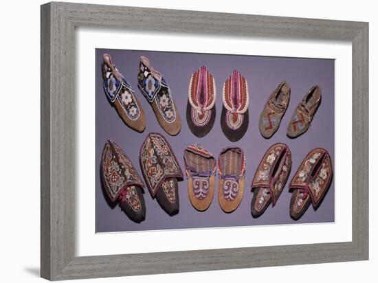 A Selection of American Indian Moccasins-null-Framed Giclee Print