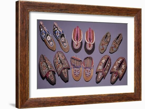 A Selection of American Indian Moccasins-null-Framed Giclee Print