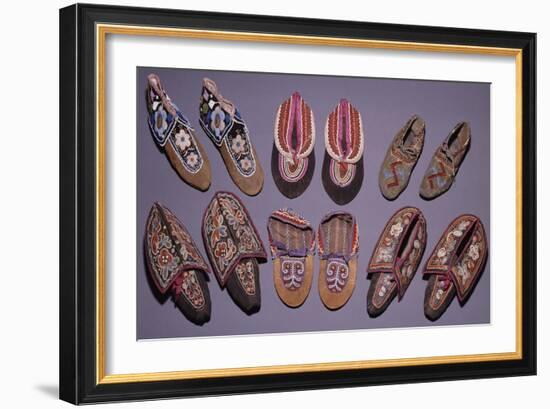 A Selection of American Indian Moccasins-null-Framed Giclee Print