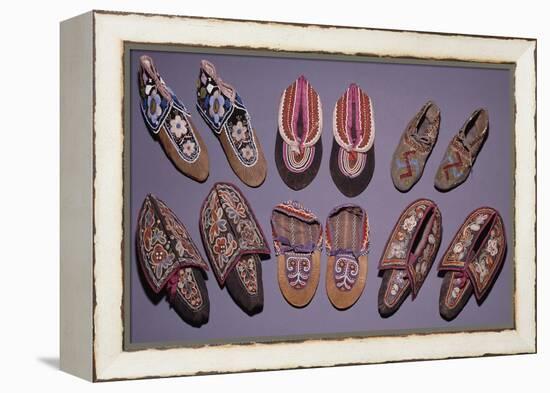 A Selection of American Indian Moccasins-null-Framed Premier Image Canvas