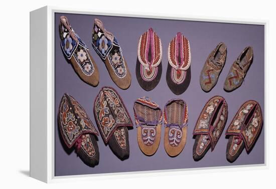 A Selection of American Indian Moccasins-null-Framed Premier Image Canvas