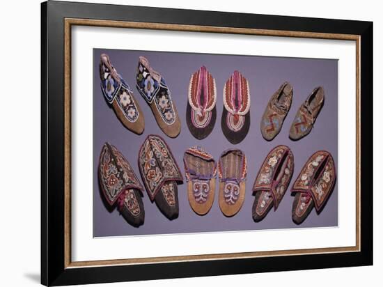 A Selection of American Indian Moccasins-null-Framed Premium Giclee Print