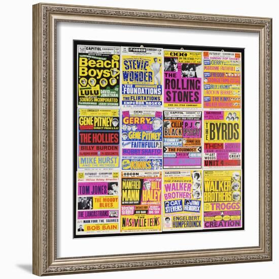 A Selection of British Concert Posters, 1960s-null-Framed Giclee Print