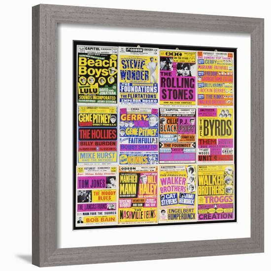 A Selection of British Concert Posters, 1960s-null-Framed Giclee Print