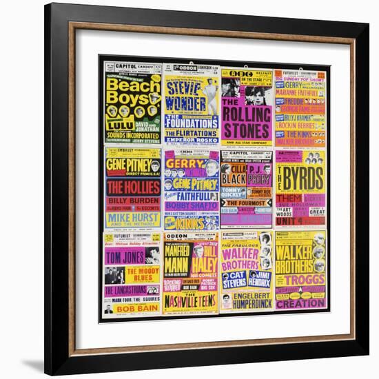 A Selection of British Concert Posters, 1960s-null-Framed Giclee Print