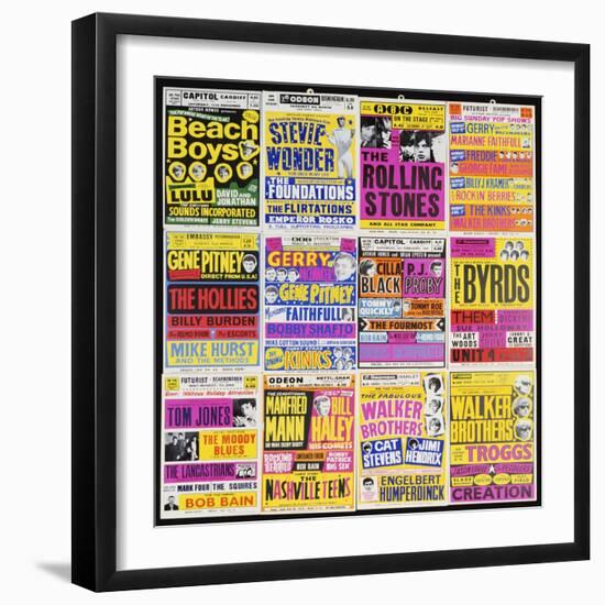 A Selection of British Concert Posters, 1960s-null-Framed Giclee Print