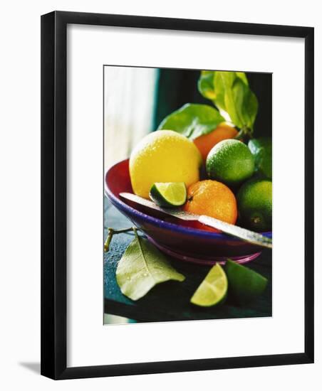 A Selection of Citrus Fruits in a Bowl-null-Framed Photographic Print