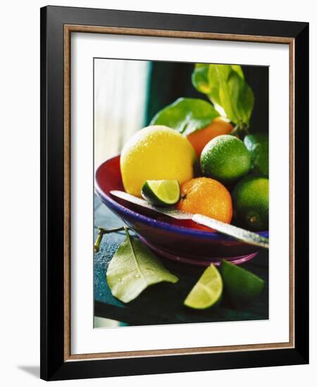 A Selection of Citrus Fruits in a Bowl-null-Framed Photographic Print