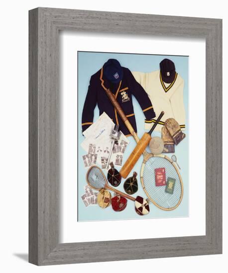 A Selection of Cricket and Tennis Sporting Memorabilia--Framed Giclee Print