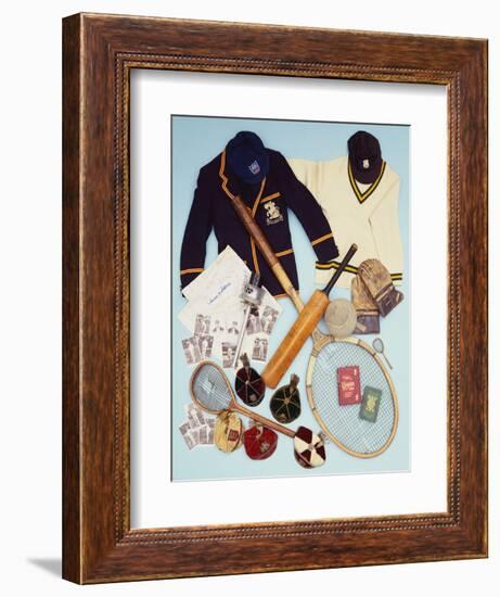 A Selection of Cricket and Tennis Sporting Memorabilia--Framed Giclee Print