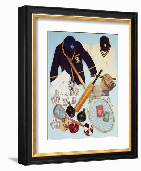 A Selection of Cricket and Tennis Sporting Memorabilia--Framed Giclee Print