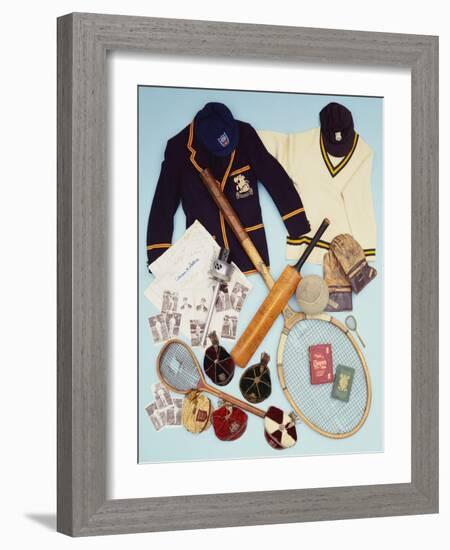 A Selection of Cricket and Tennis Sporting Memorabilia-null-Framed Giclee Print