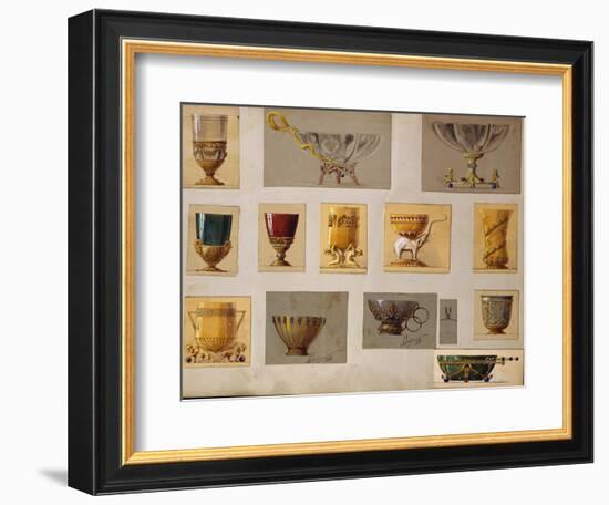 A Selection of Designs from the House of Faberge Including Bowls Goblets Cups and Tumblers-null-Framed Giclee Print