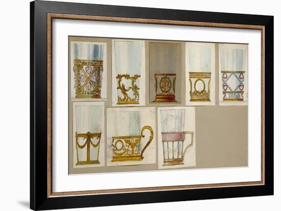 A Selection of Designs from the House of Faberge, Including Tumbler Holders and Tea-Glass Holders-null-Framed Giclee Print