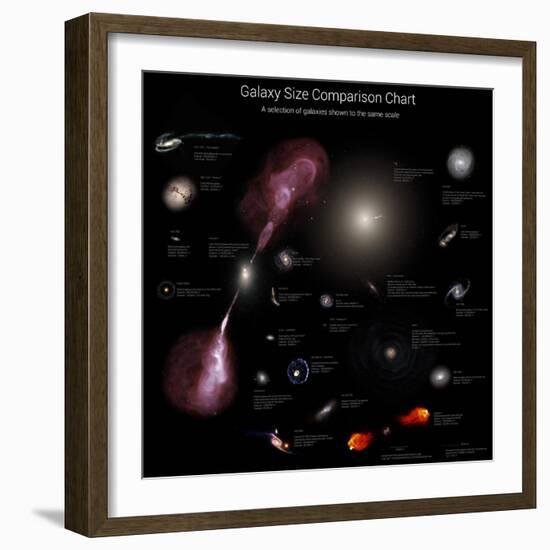 A Selection of Galaxies Shown to the Same Scale-null-Framed Photographic Print