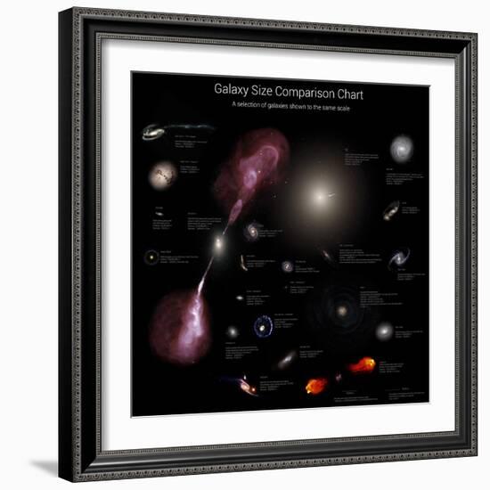 A Selection of Galaxies Shown to the Same Scale-null-Framed Photographic Print