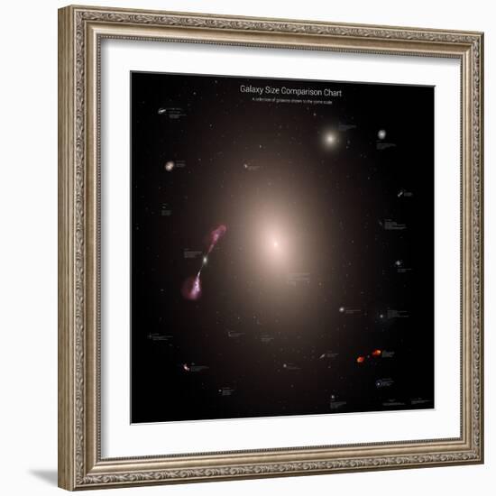 A Selection of Galaxies Shown to the Same Scale-null-Framed Photographic Print