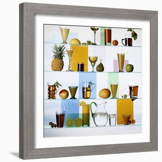 A Selection of Non-Alcoholic Cocktails-Diana Miller-Framed Photographic Print