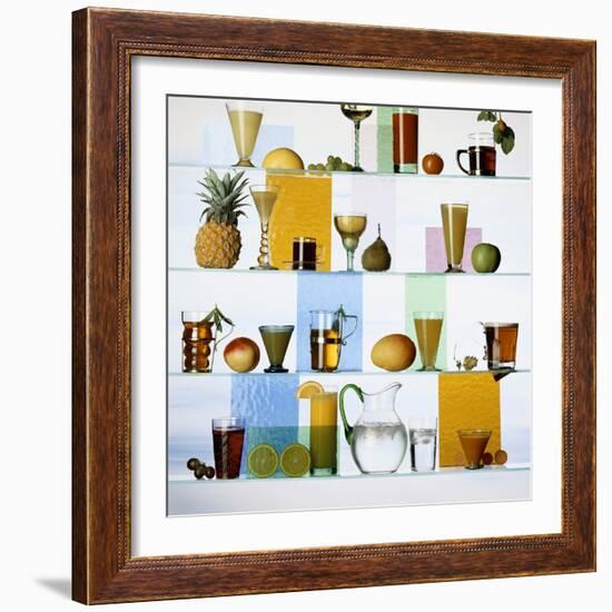 A Selection of Non-Alcoholic Cocktails-Diana Miller-Framed Photographic Print