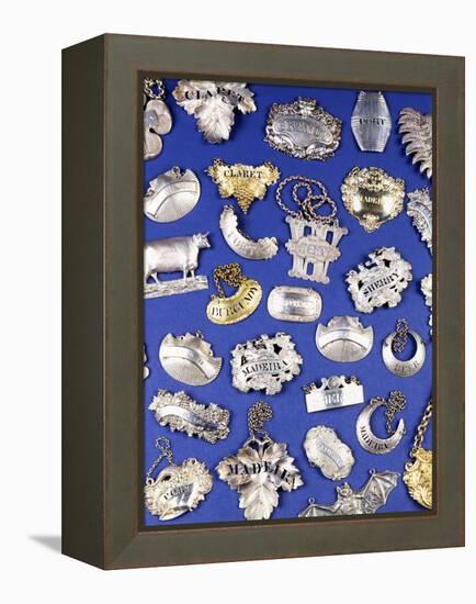 A Selection of Silver Decanter Labels-null-Framed Premier Image Canvas