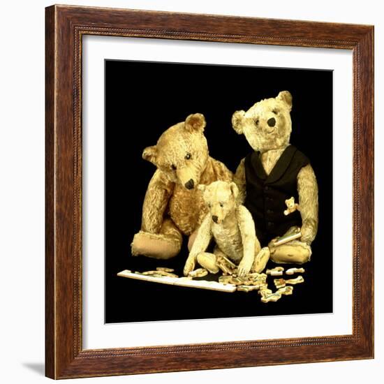 A Selection of Steiff Teddy Bears Doing a Jigsaw Puzzle-Steiff-Framed Giclee Print