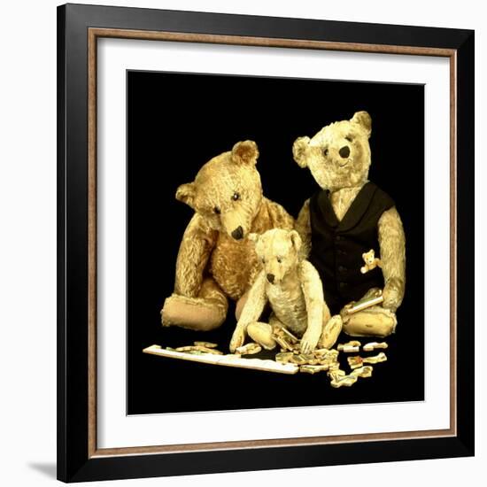A Selection of Steiff Teddy Bears Doing a Jigsaw Puzzle-Steiff-Framed Giclee Print