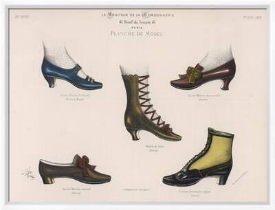 A Selection of Victorian Shoes and Boots for Men and Women' Art Print |  