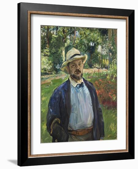 A Self-Portrait in the Garden at Godramstein, 1910 (Oil on Canvas)-Max Slevogt-Framed Giclee Print