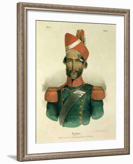 A Sepoy: an Indian Soldier in the French Battalion at Pondicherry-Jacques Francois Gauderique Llanta-Framed Giclee Print