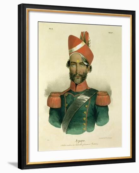 A Sepoy: an Indian Soldier in the French Battalion at Pondicherry-Jacques Francois Gauderique Llanta-Framed Giclee Print