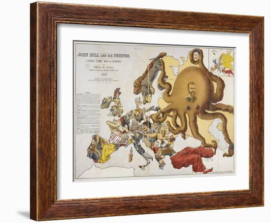 A Serio-Comic Map of Europe, John Bull and His Friends, 1900-Frederick W Rose-Framed Giclee Print