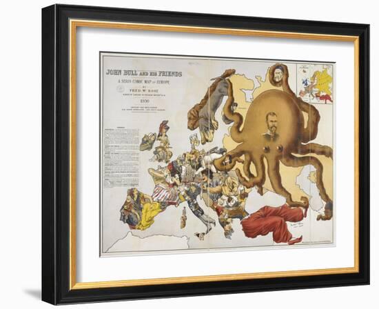 A Serio-Comic Map of Europe, John Bull and His Friends, 1900-Frederick W Rose-Framed Giclee Print