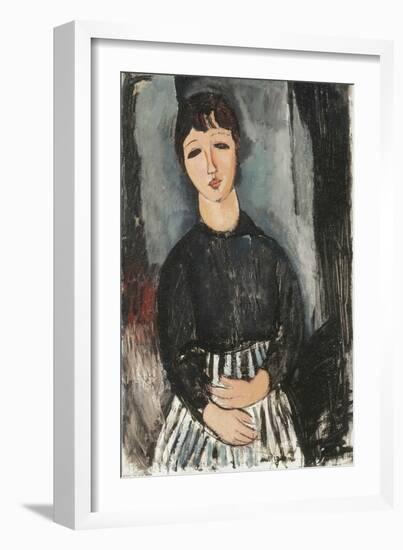 A Servant in a Striped Apron, 1916-Amedeo Modigliani-Framed Giclee Print