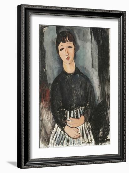 A Servant in a Striped Apron, 1916-Amedeo Modigliani-Framed Giclee Print