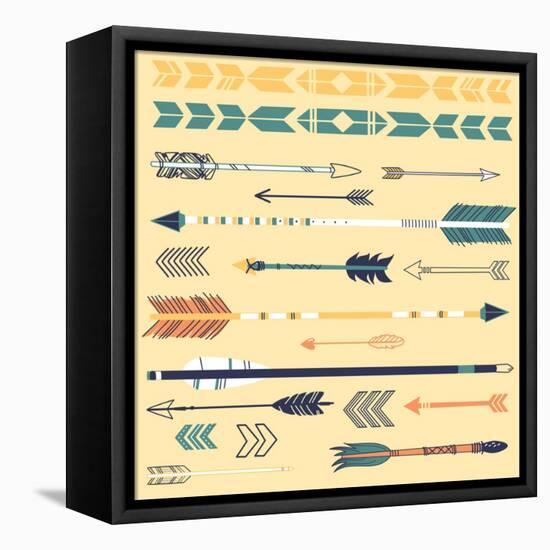 A Set of Cute Hipster Arrows, Hand Drawn Doodles-Alisa Foytik-Framed Stretched Canvas